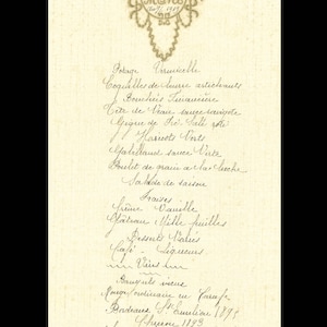Rare menu français des années 1900, manuscrit, vin vintage, cadeau d'amateur de vin, vignette de dîner, tenture murale vintage, cadeau éphémère français