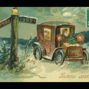 Vintage 1910 French Christmas Art Print: Farmhouse Kitchen Decor (Digital JPG)