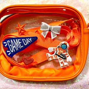 Orange/Clear Stadium Crossbody Bag