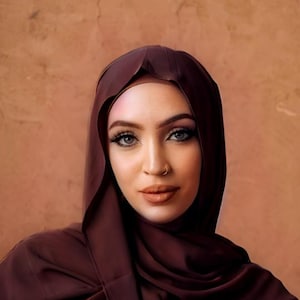Premium Matching Chiffon Hijab and Bamboo Undercap Set - Dark Chocolate