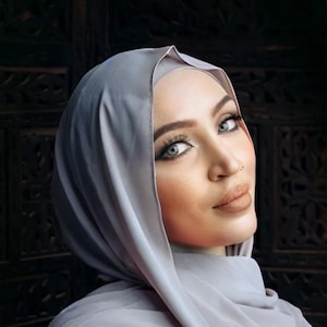 Premium Matching Chiffon Hijab and Bamboo Undercap Set - Stone