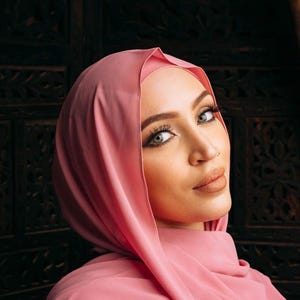 Premium Matching Chiffon Hijab and Bamboo Undercap Set - Bubblegum