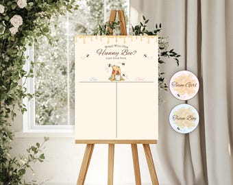 Winnie-the-Pooh Gender Reveal Voting Sign, Hunny Bee Theme (Digital Download)
