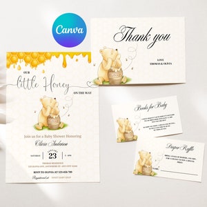 invitaciones para baby shower de winnie the pooh invitaciones para baby shower de winnie pooh de género neutro plantilla editable para imprimir y rifa de pañales gracias