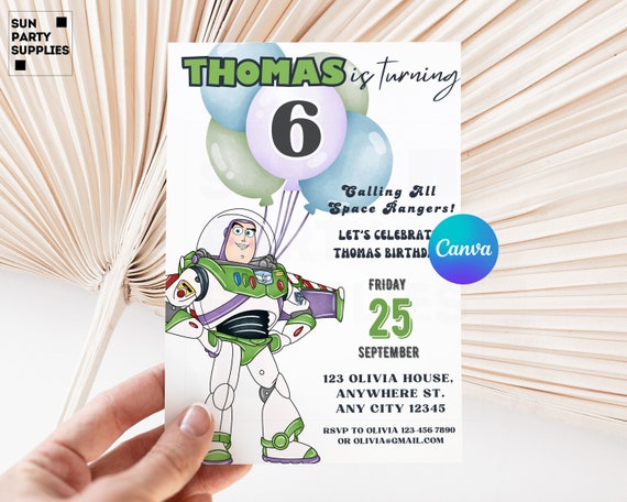 6th buzz birthday invite toy story invitation buzz birthday invitation  buzz light year invitation  buzz light year birthday digital