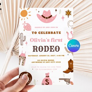 My first rodeo invitation Rodeo Birthday Party My 1st Rodeo invitation Cowgirl  Birthday Invite Wild West party 1st birthday Invite IB025