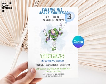 Buzz Lightyear Birthday Invitation, Toy Story Third Birthday (Digital)