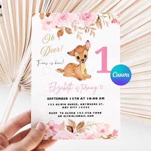 oh hirsch bambi einladung bambi geburtstag einladung wald geburtstag einladung bambi party einladung rotwild einladung Bambi erster geburtstag IA401