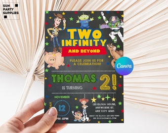 Invitation histoire de jouets deux Invitation d'anniversaire à l'infini et au-delà