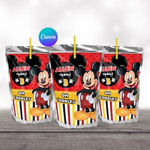 mickey mouse caprisun template customized caprisun label caprisun instant download mickey mouse party Birthday Printables favors