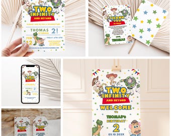 editable two Infinity and Beyond Birthday Invitation Toy Kids Birthday Invite 2nd Birthday Toy Story second Toy Story Birthday Party