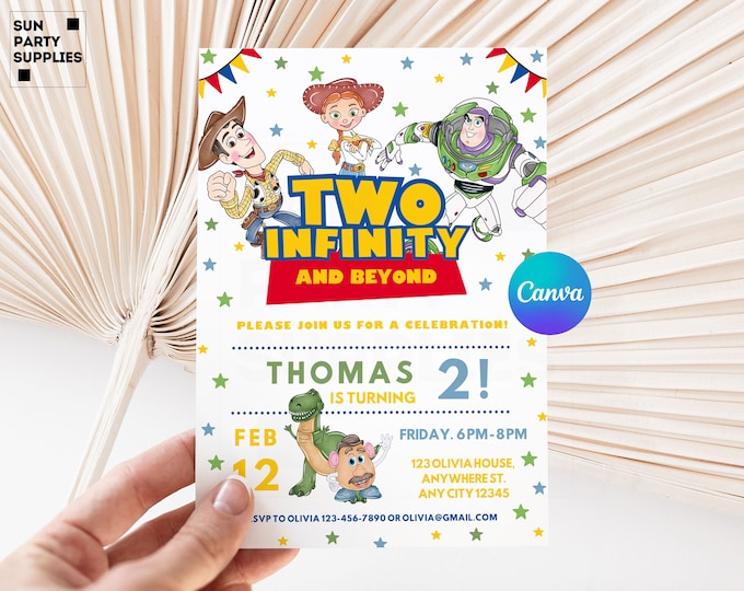 Editable Two Infinity and Beyond Birthday Invitation Toy Kids Birthday ...