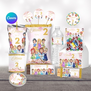 baby princess party favors princess party labels party package party supplies party bundle party kit party decor chip bag label caprisun