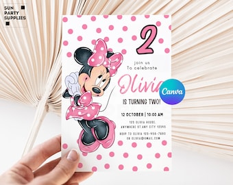 Oh Twodles , Minnie Mouse birthday Invitation, 2nd Birthday, Printable Minnie Mouse Birthday, minnie mouse Invite, minnie invitations