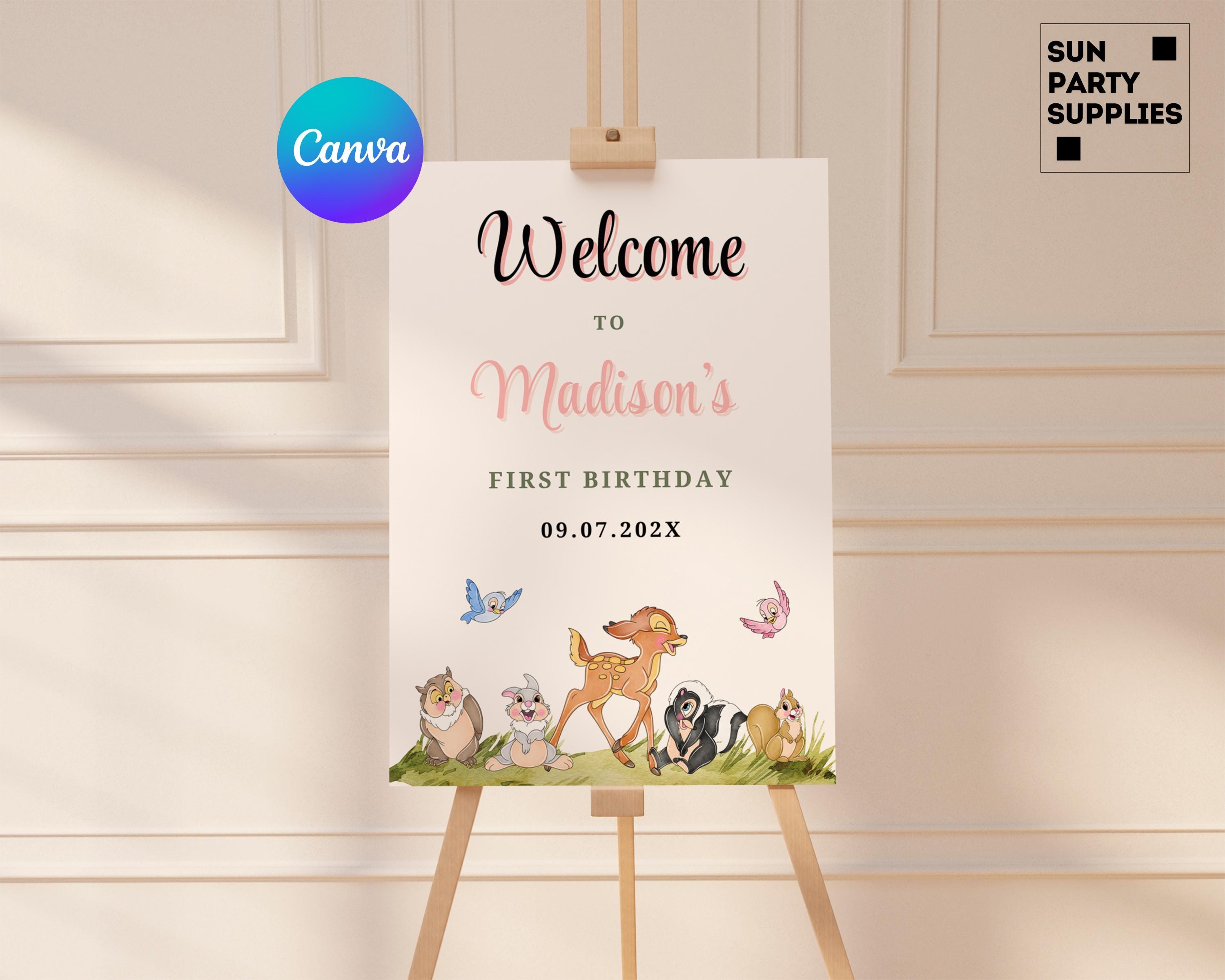 Bambi Welcome Sign: Birthday Party Banner Poster (digital Download) - Etsy