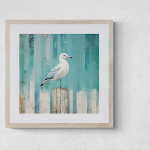 Coastal Seagull Poster Wall Art Print