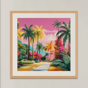 Neon Palm Springs Print | Retro Palm Springs Print | Maximalist Art Print | Maximalist Print | Palm Springs Wall Art | Retro Palm Springs