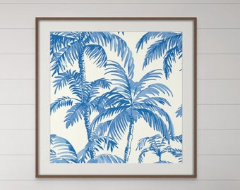 Palme Druck | Palme Wandkunst | Blaue Palmen Druck
