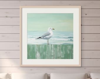カモメのアートプリント | 海岸沿いのウォールアート