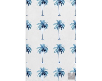 Blue Palm Hand Towel