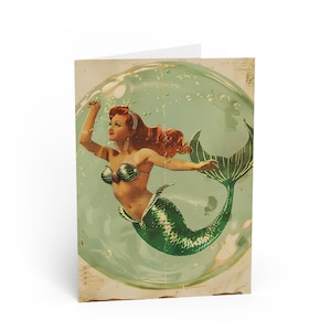 Vintage Mermaid Greeting Card