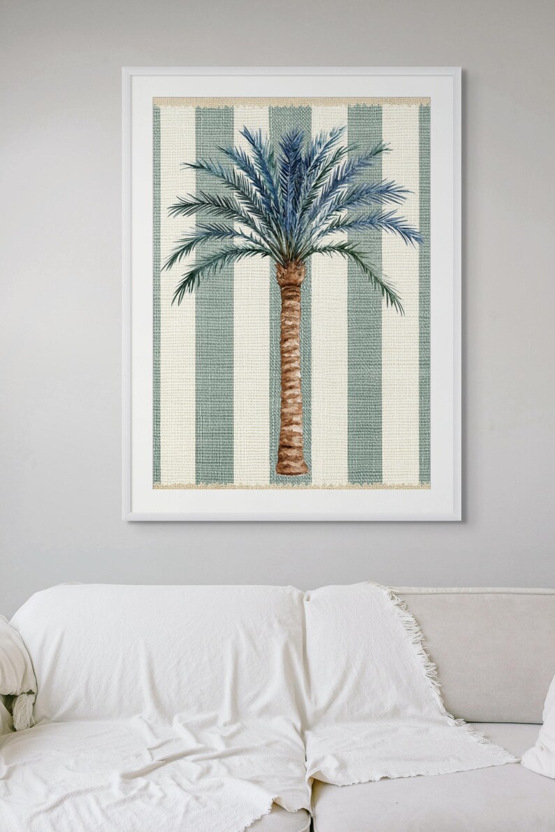 Hamptons Palm Tree Print Modern Colonial Art Grandmillennial Print
