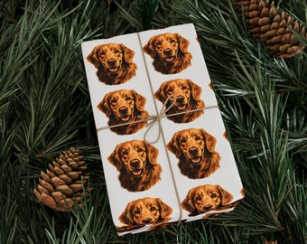 Golden Retriever Wrapping Paper | Deluxe Gift Wrap | Dog Lovers Gift Wrapping Paper |