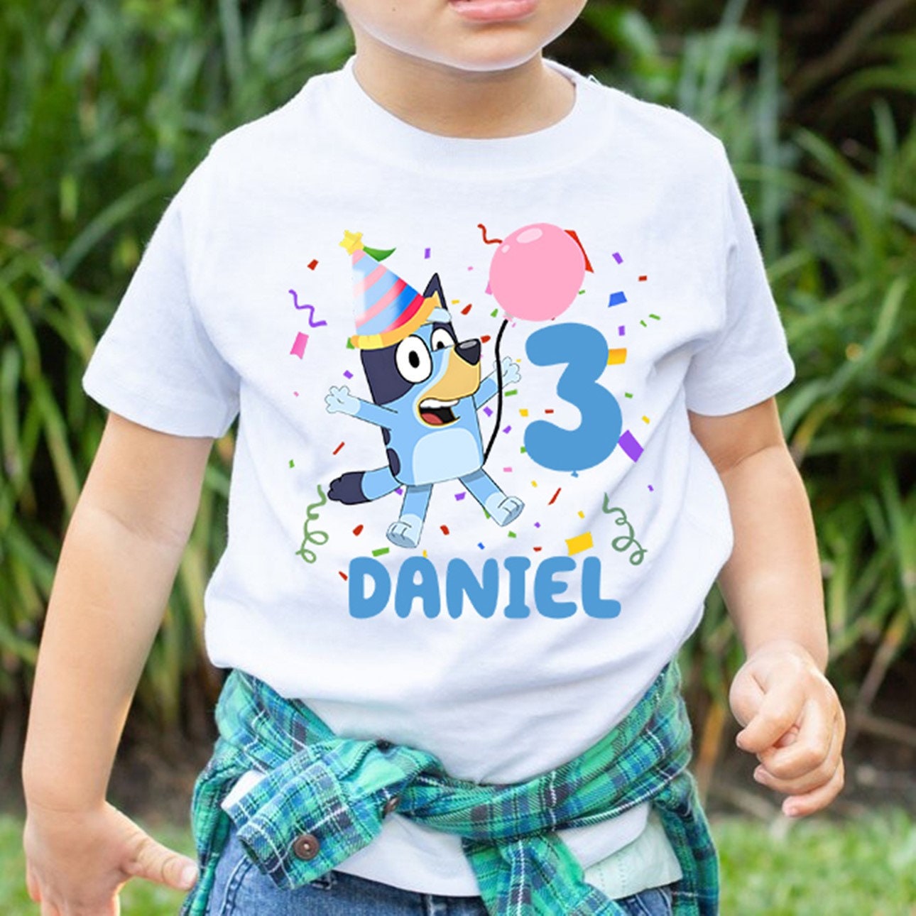  Bluey Personalized Family Birthday Shirt, Family Matching  Cartoon Shirts, Dog T-Shirt for Kids 2023 : Handmade Products