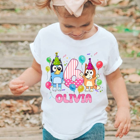 Personalized Bluey Birthday Shirt, Bluey Birthday Girl Shirts