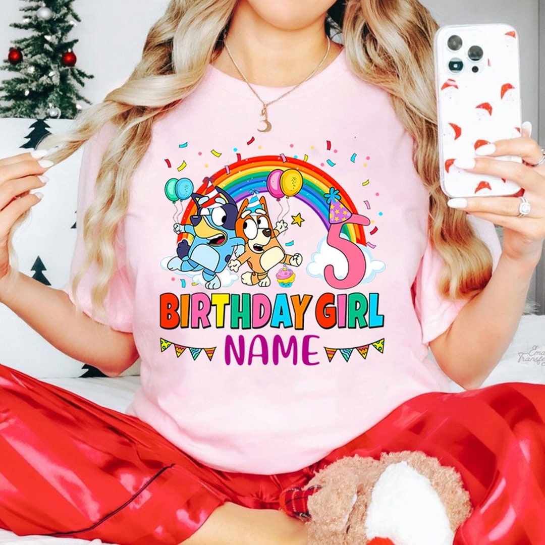 Custom Bluey Bingo Birthday Shirt Bluey Birthday Tees Bluey Etsy