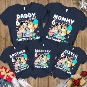 Personalized Bluey Birthday Shirt, Bluey Family Matching Shirts