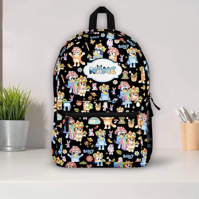 Personalized Bluey Backpack Bluey Mom Backpack Bluey Heeler Bag Bluey