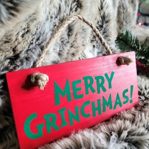 Christmas Grinch Sign, Christmas Wood Sign, Grinchmas, Christmas Decor, Grinch Wood Sign, Grinch Sign, Holiday Decor, Grinch Ornament