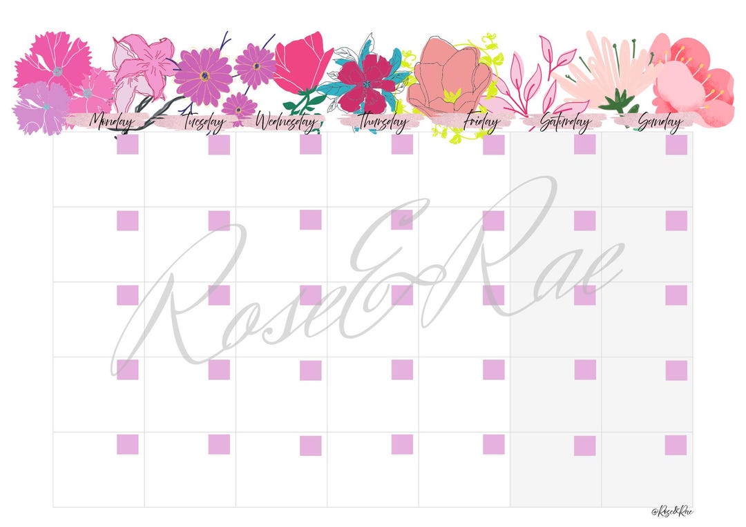 Printable Monthly Planner | A4 Digital Planner PDF | Instant Download ...