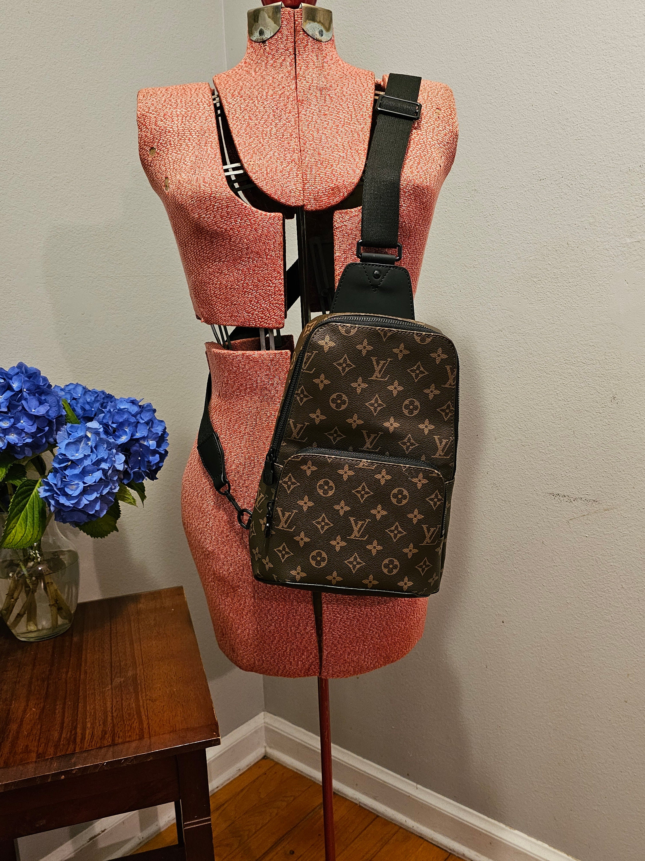Louis Vuitton Avenue Sling Bag In Monogram Macassar Brown Print