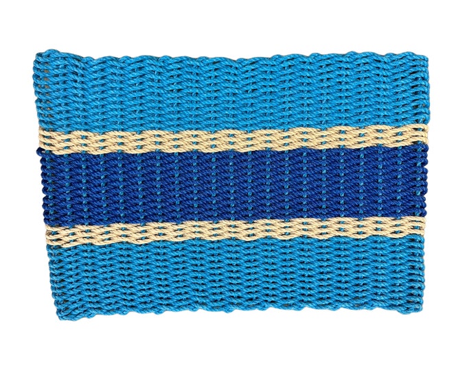 Large Light Blue, Light Tan, & Royal Rope Mat Etsy