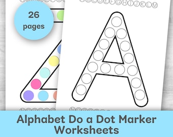Alphabet Do a Dot Marker Worksheets: ABC Learning Activities for Preschoolers and Toddlers