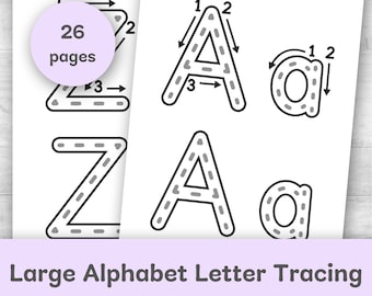 Large Alphabet Letter Tracing: Preschool Tracing and Fine Motor Skills Development