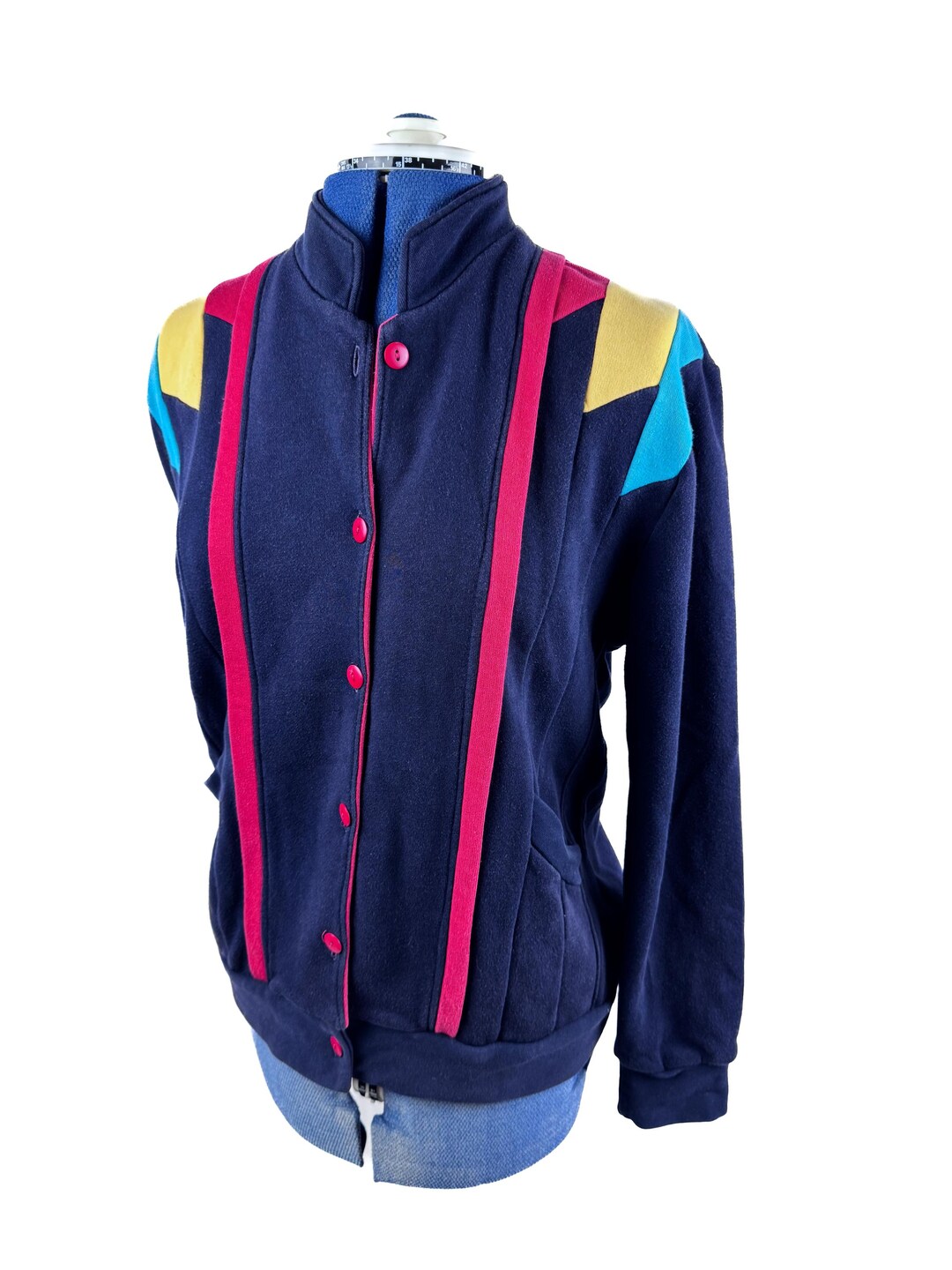 Retro Color Block Jacket Vintage Colour Block Bomber Jacket, Retro 80s 90s Americana Sportswear ...
