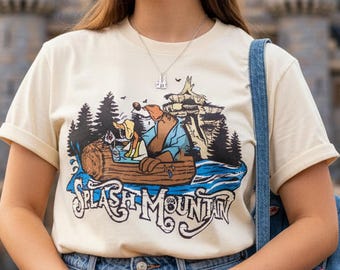 Vintage Splash Mountain Log Ride Shirt, Retro 90s Disney Br'er Rabbit Br'er Fox Br'er Bear Tee, Magic Kingdom, Disneyland Family Trip Outfit