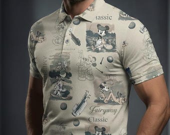 Mickey Mouse Golf Club Polo Shirt, Mickey Donald Goofy Pluto Golf Lovers T-shirt, Funny Fathers Day Gifts, Disney Dad Polo, Disneyland Trip