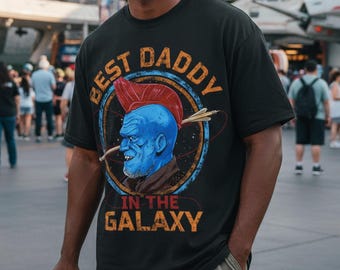 Maglietta Yondu Best Dad In The Galaxy Comfort Colors, Guardiani della Galassia, Regalo divertente per la festa del papà, Maglietta Avengers, Fan dell'MCU