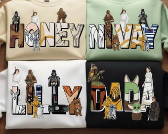 Camisa de Star Wars con nombre personalizado para abuelo, colores cómodos, regalo personalizado para el Día del Padre de Disney, Darth Vader, Stormtrooper, Leia, Galaxy's Edge