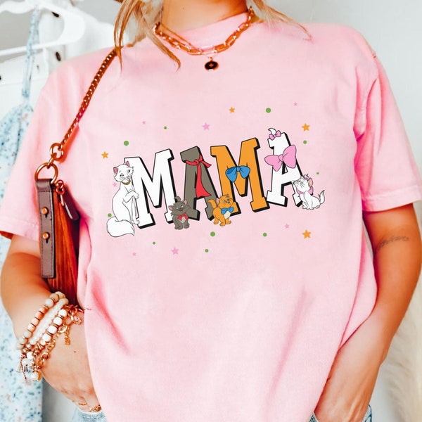 Custom Name Mama Aristocats Comfort Colors Shirt, Personalized  Mom Cat T-shirt, Mother's Day Gift, Duchess Marie Toulouse Berlioz
