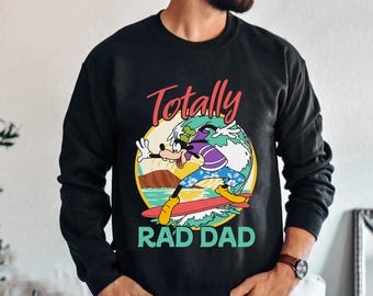 Retro jaren 90 Disney Goofy Surfing Distressed Rad Dad-shirt, A Goofy Movie Disney Dad T-shirt, Vaderdagcadeau voor papa, Disneyland Trip