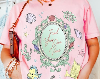 Vintage The Little Mermaid Ariel Shirt, Find Your Own Voice Coquette Bow Disney Tee, Princess Disney Outfit, Disneyland Family Park Trip