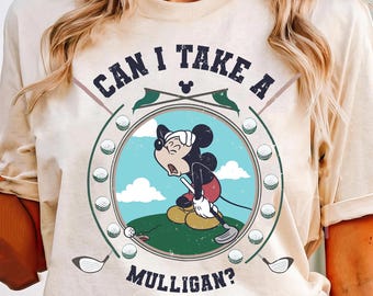 Disney Mickey Mouse Golf T-Shirt, Can I Take A Mulligan Tee, Funny Golfer Shirt, Retro Disney Sports Gift, Disneyland Family Golf Trip