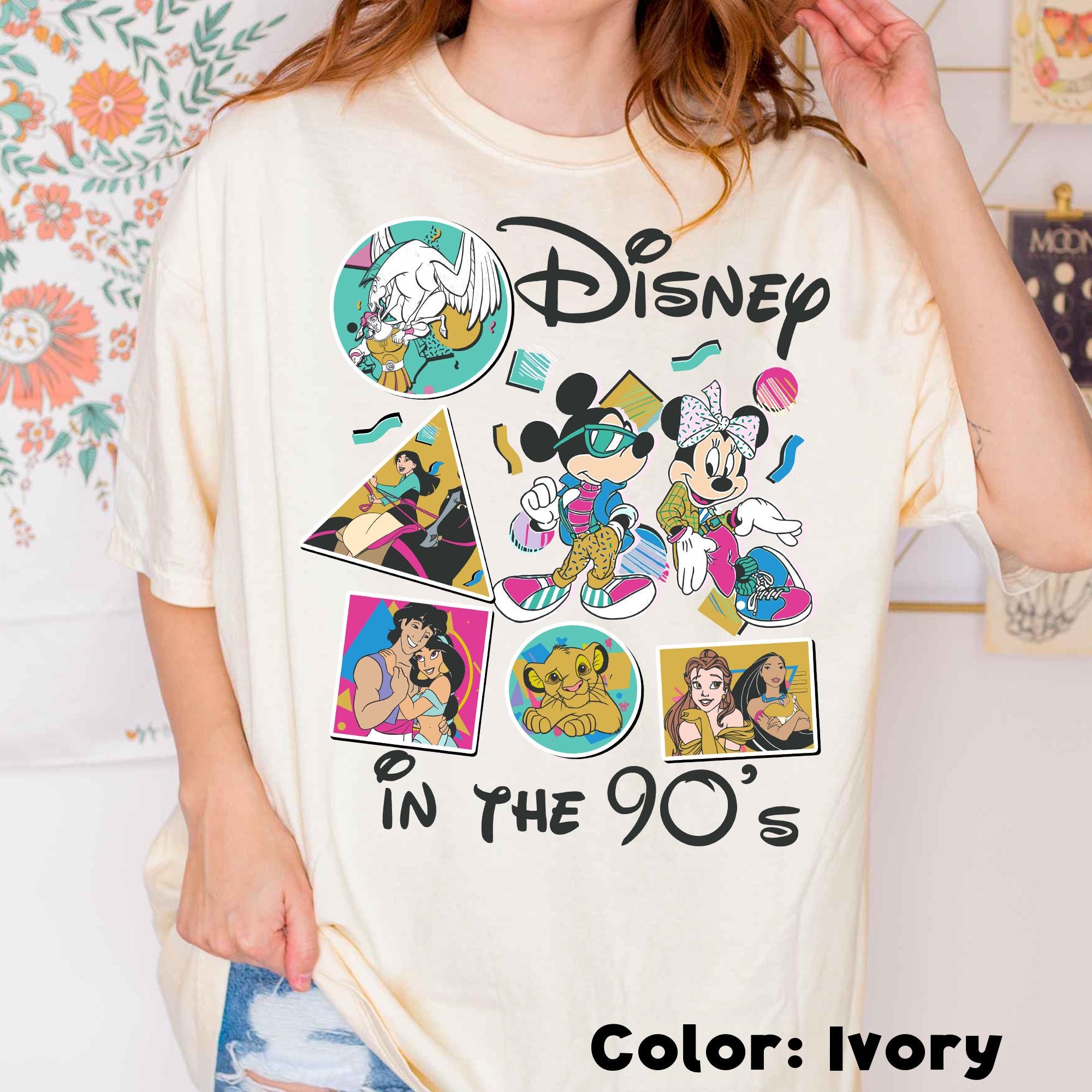 Disney Characters in the 90s Shirt, Mickey Minnie Mouse T-shirt 
