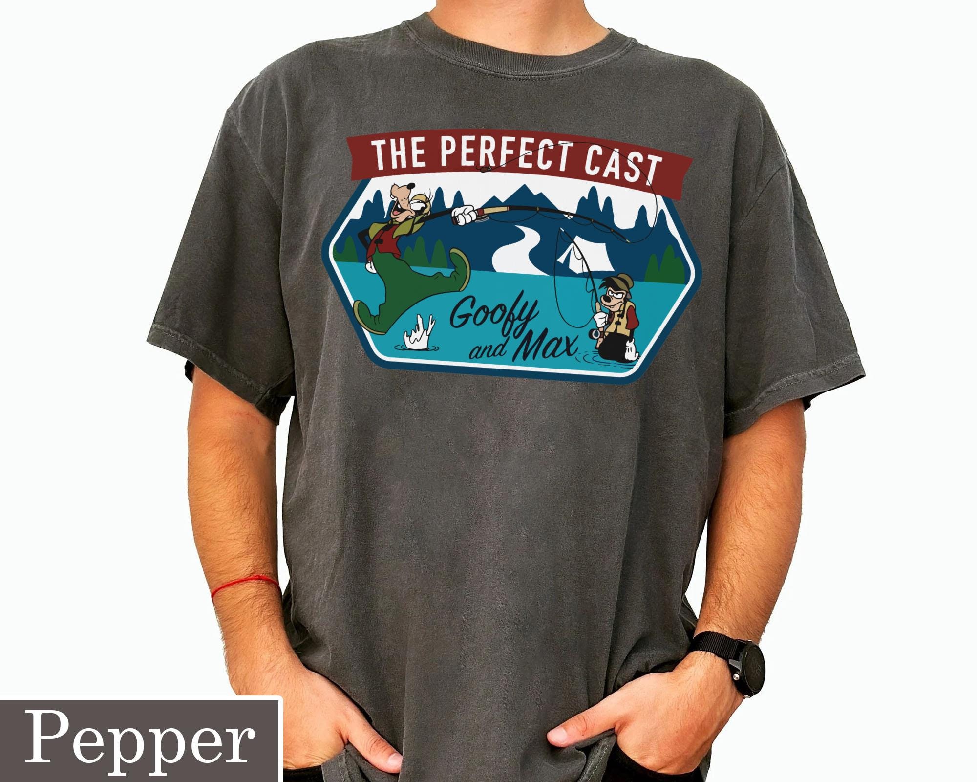Goofy And Max The Perfect Cast Fishing Buddy Comfort Colors Shirt 