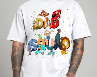 Camiseta vintage de Disney Dad Squad, camiseta de Disney Daddy Goofy King Triton Mufasa, regalo para el Día del Padre, camiseta para papá primerizo, viaje a Disneyland